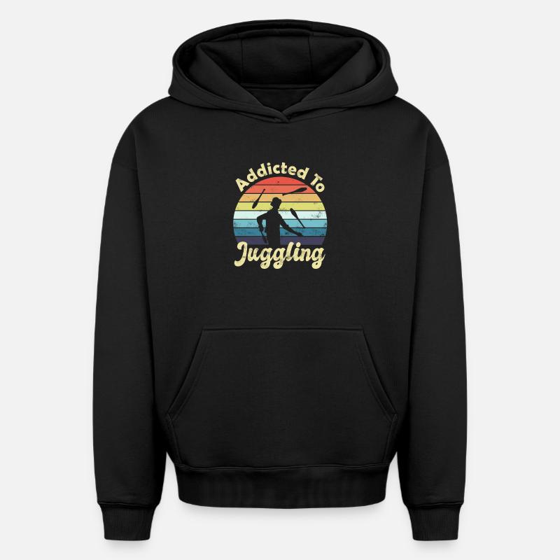 Jongleur Jongleur - Sweat à capuche unisexe oversize épais SPREAD - noir