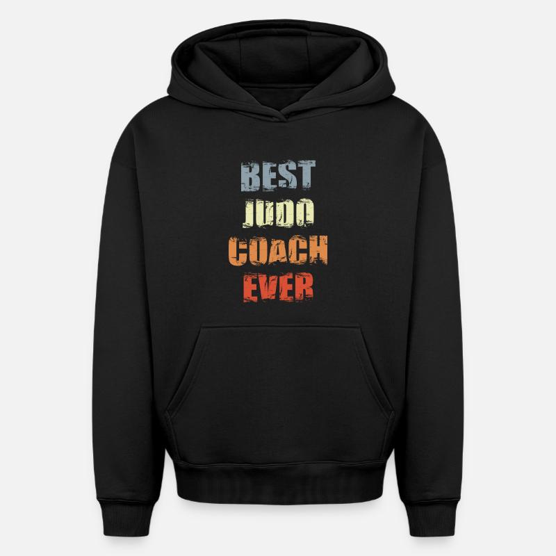 Entraîneur de judo - Sweat à capuche unisexe oversize épais SPREAD - noir