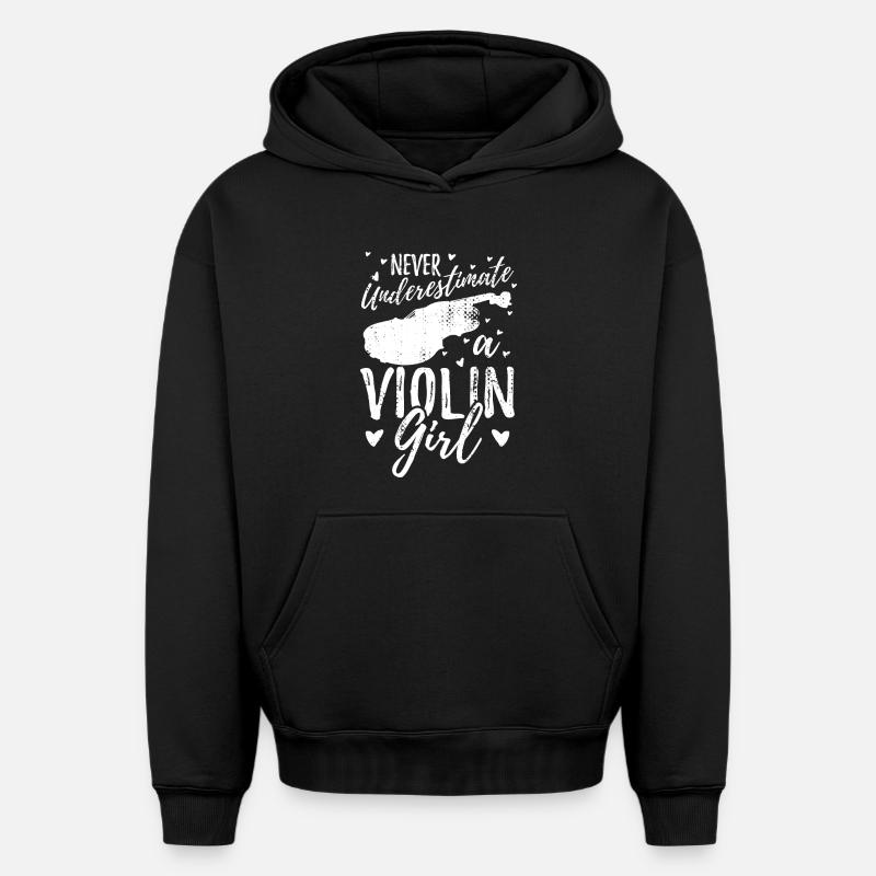 Fille de violon - Sweat à capuche unisexe oversize épais SPREAD - noir