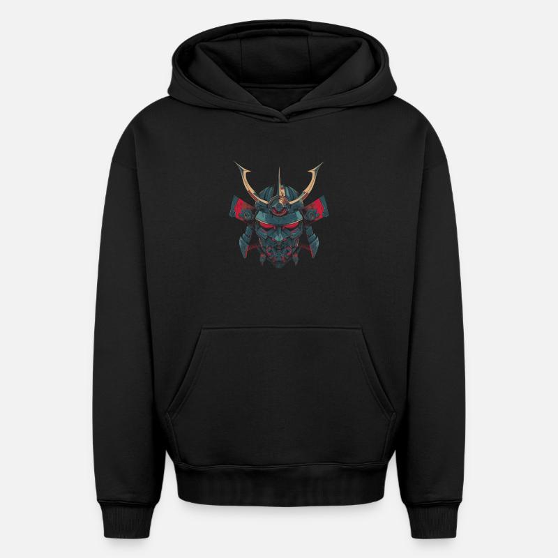 Samouraï méca - Sweat à capuche unisexe oversize épais SPREAD - noir