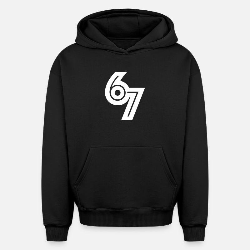 67_meme - Sweat à capuche unisexe oversize épais SPREAD - noir