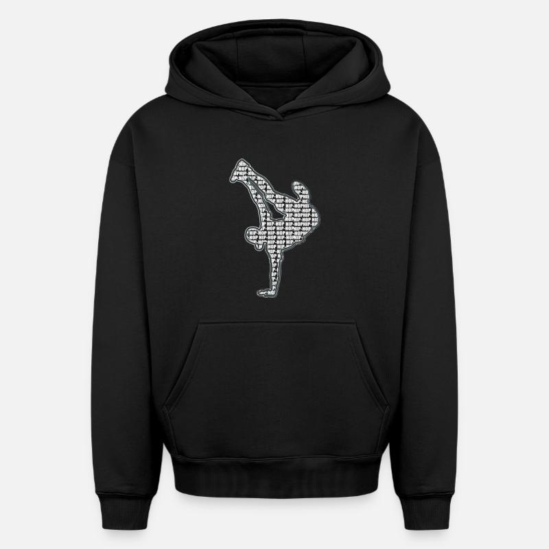 Breakdance - Sweat à capuche unisexe oversize épais SPREAD - noir