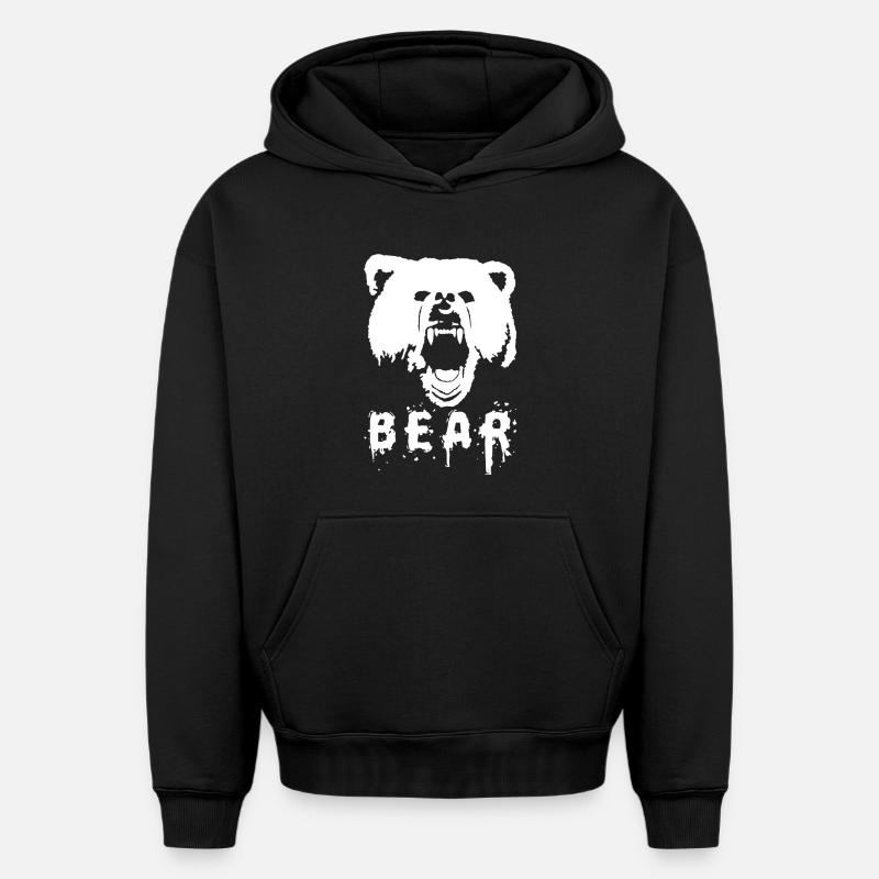 Ours - Sweat à capuche unisexe oversize épais SPREAD - noir