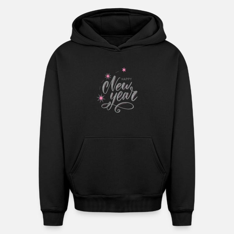 Bonne Année - Sweat à capuche unisexe oversize épais SPREAD - noir