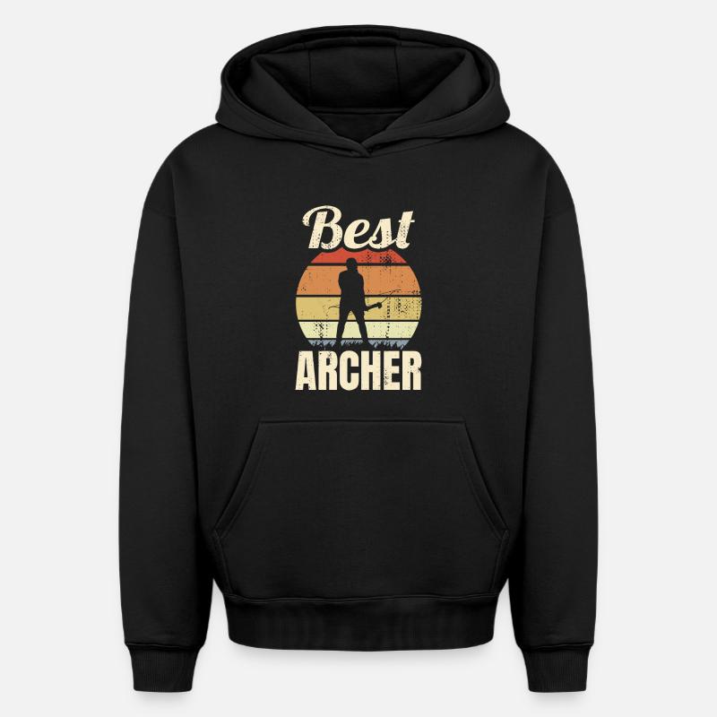 Meilleur archer - Sweat à capuche unisexe oversize épais SPREAD - noir
