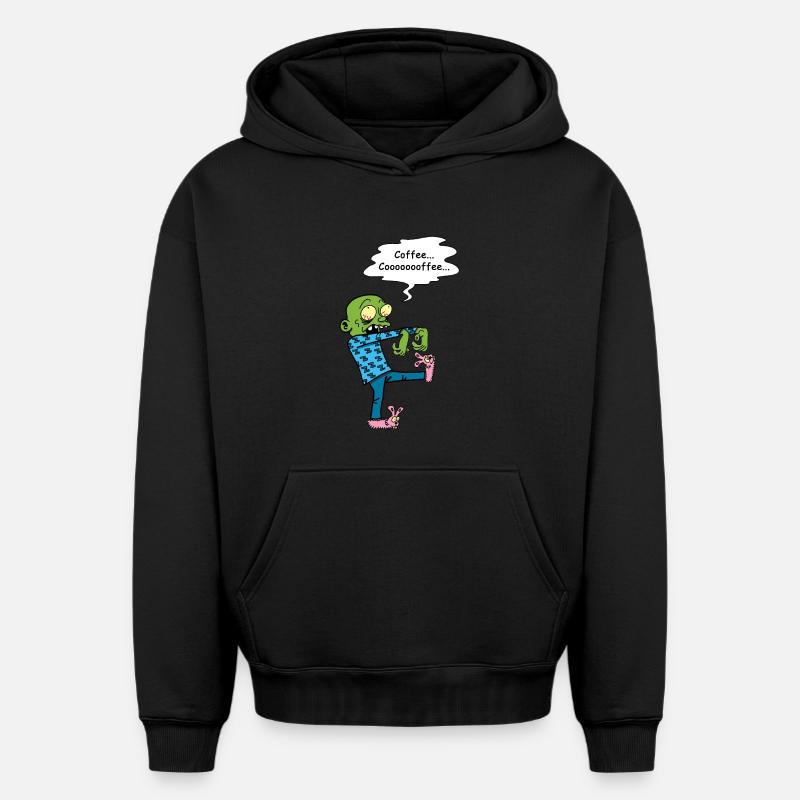 Besoin d'un café - Sweat à capuche unisexe oversize épais SPREAD - noir