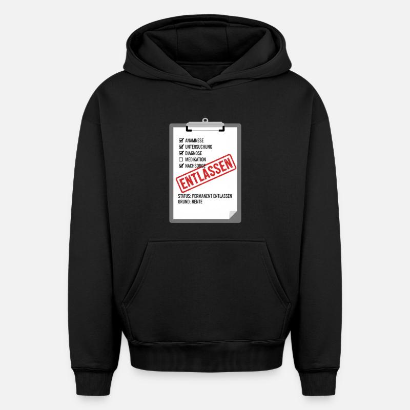 Désaffectation : Satire de soins - Sweat à capuche unisexe oversize épais SPREAD - noir