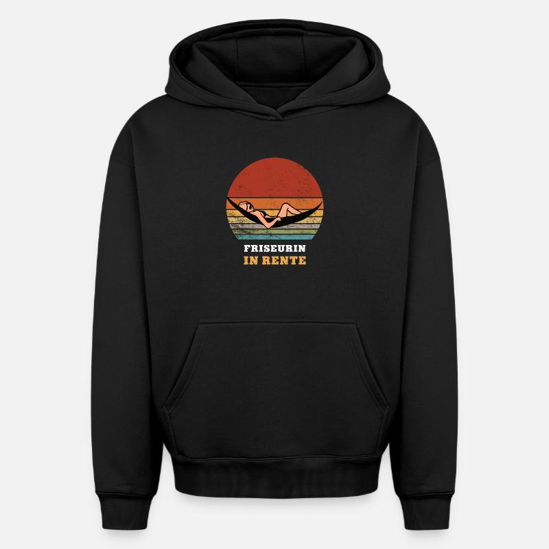 Coiffeur Retraite retraite Coiffeur Coiffeur - Sweat à capuche unisexe oversize épais SPREAD - noir