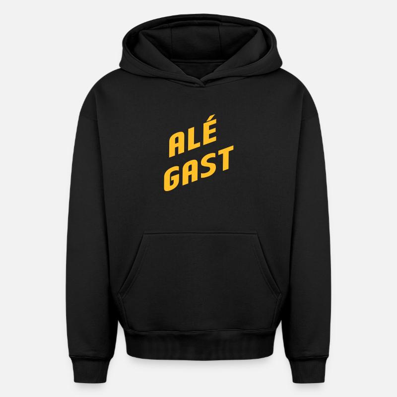 Alé Gast - Dialecte anversois - Sweat à capuche unisexe oversize épais SPREAD - noir