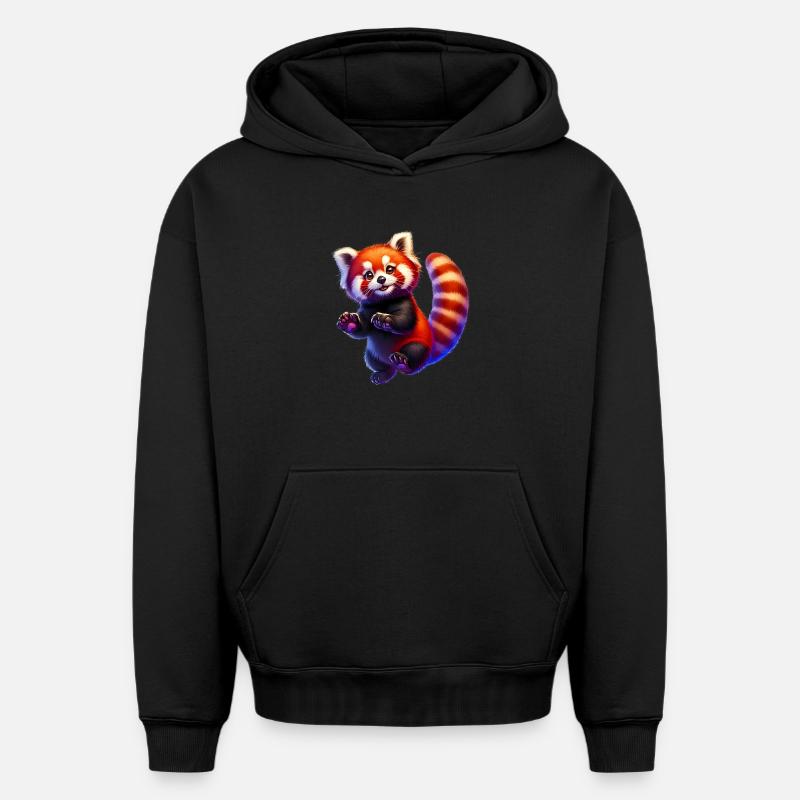Petit panda - Sweat à capuche unisexe oversize épais SPREAD - noir