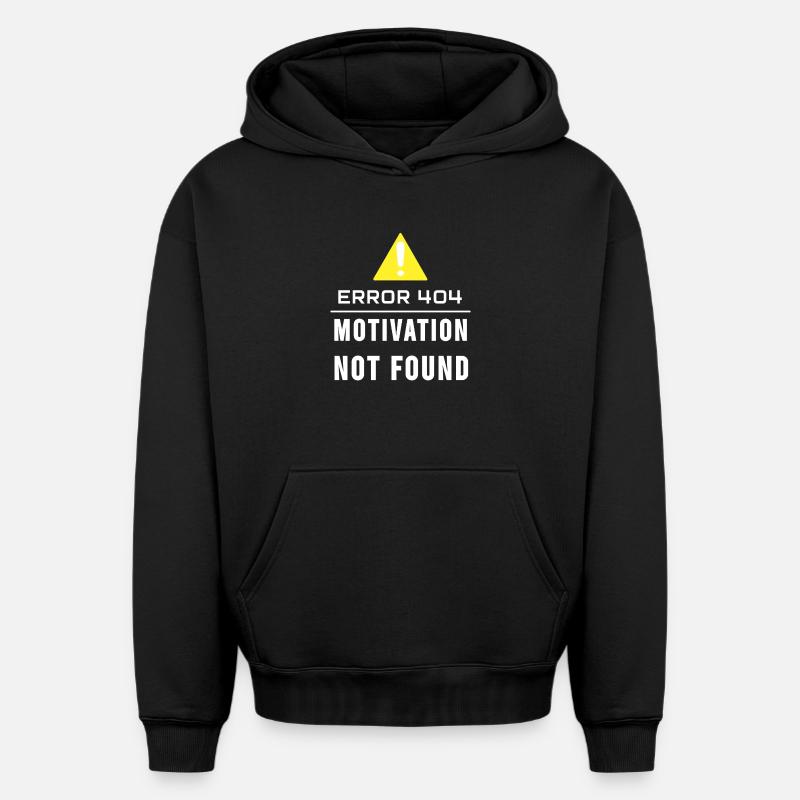 motivation not found - Sweat à capuche unisexe oversize épais SPREAD - noir