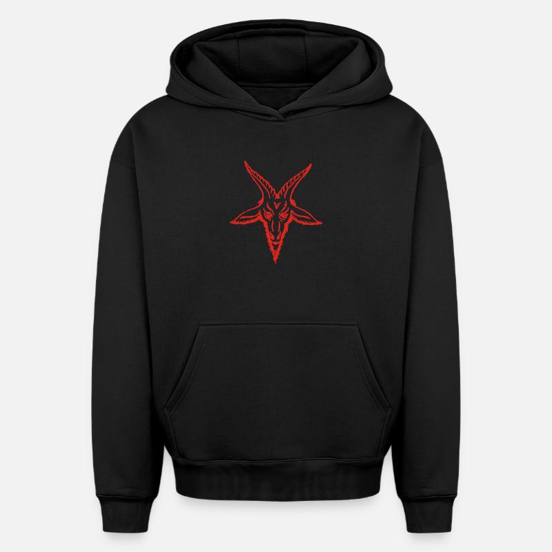 satan - Sweat à capuche unisexe oversize épais SPREAD - noir