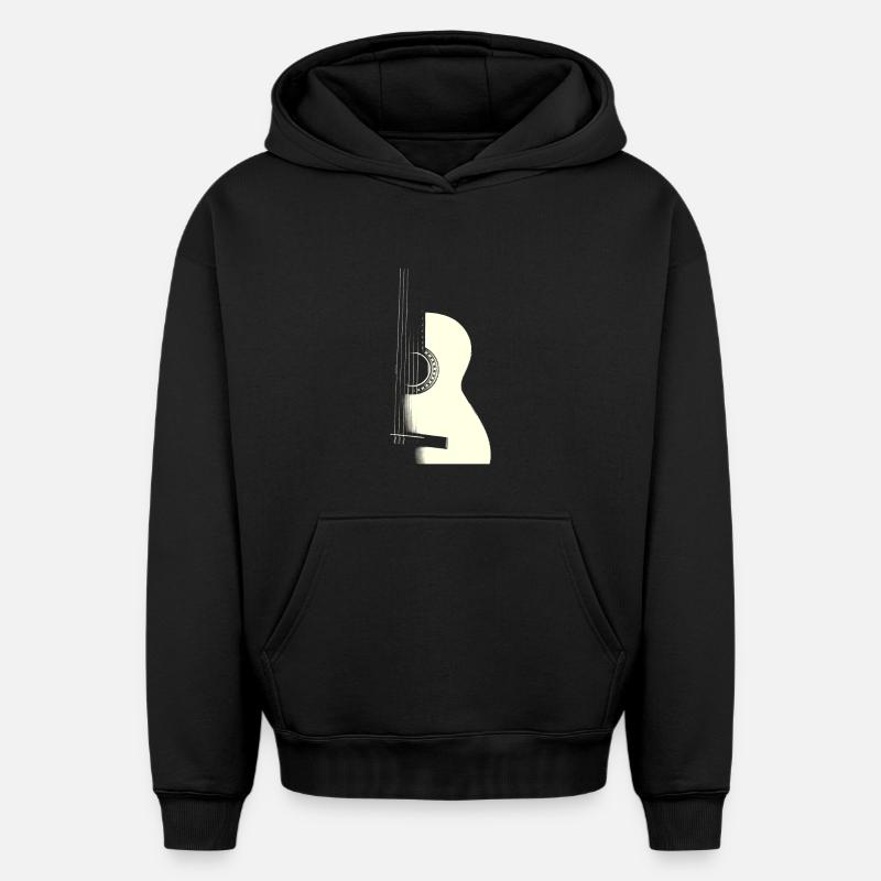 GUITAR - Sweat à capuche unisexe oversize épais SPREAD - noir