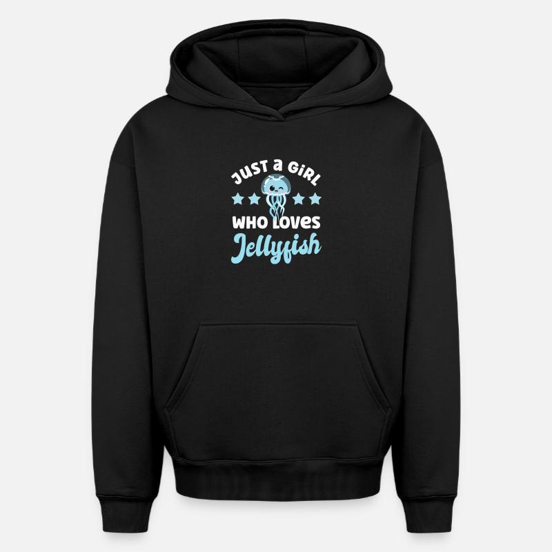 Méduses Méduses - Sweat à capuche unisexe oversize épais SPREAD - noir