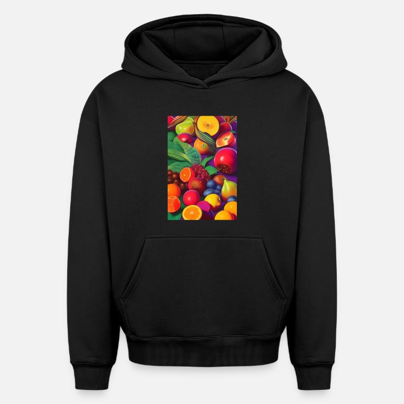 Fruit - Sweat à capuche unisexe oversize épais SPREAD - noir