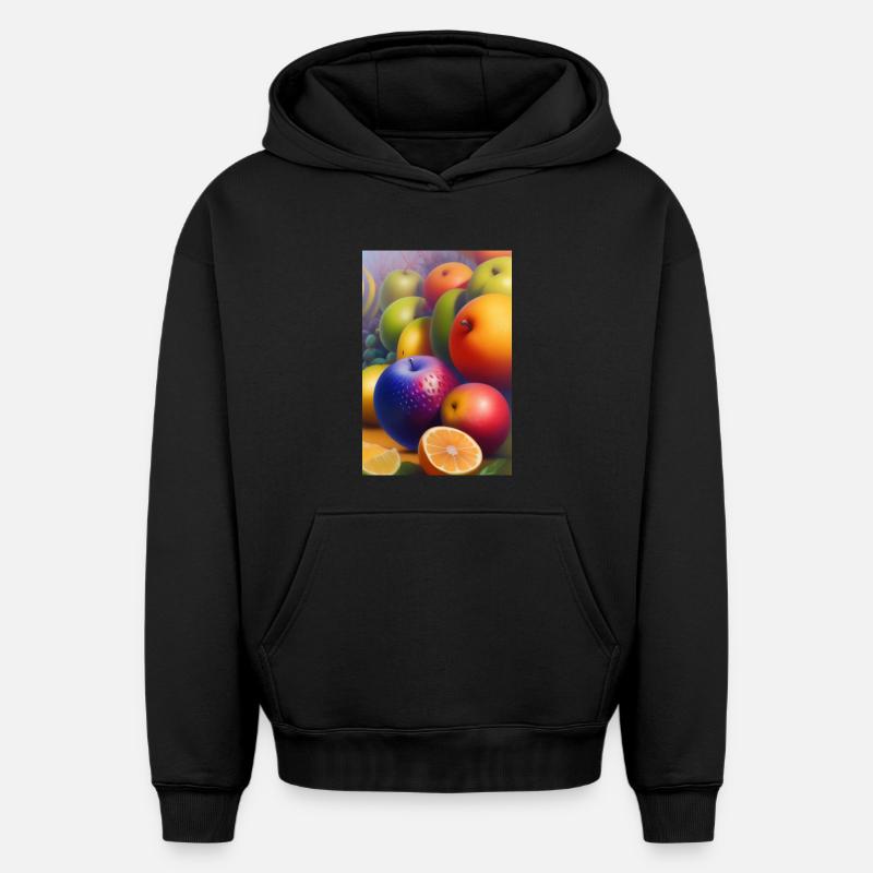 Fruit - Sweat à capuche unisexe oversize épais SPREAD - noir