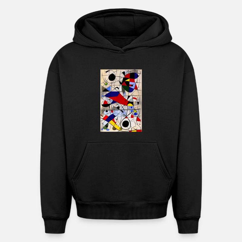 Art abstrait - Sweat à capuche unisexe oversize épais SPREAD - noir