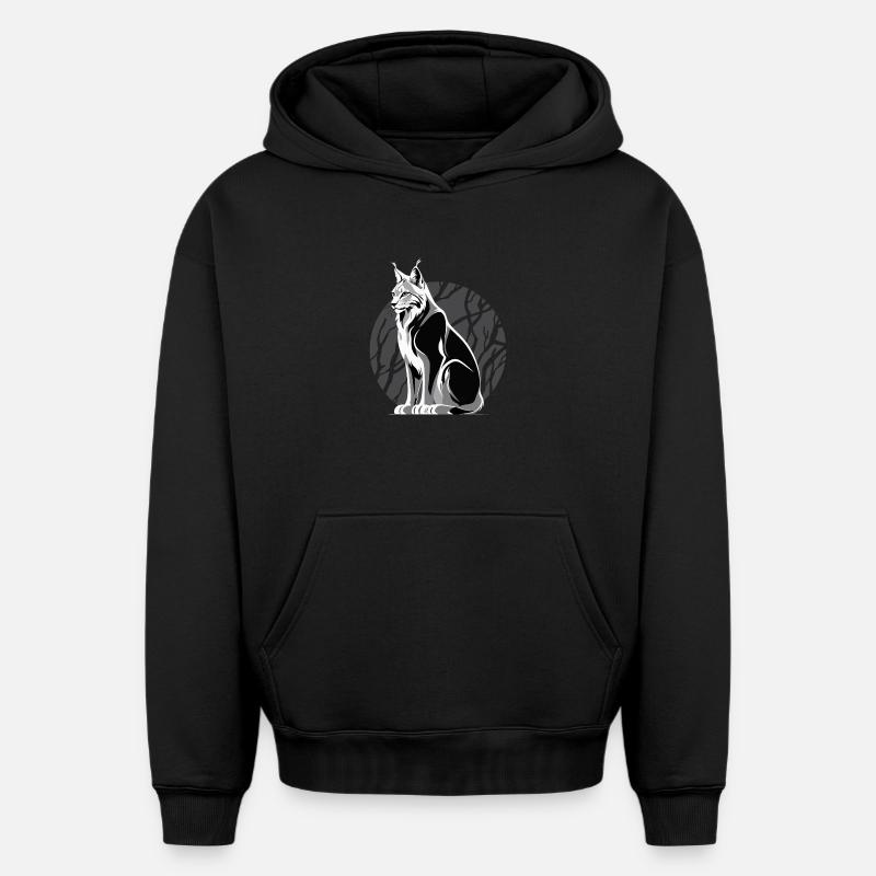 Lynx - Sweat à capuche unisexe oversize épais SPREAD - noir