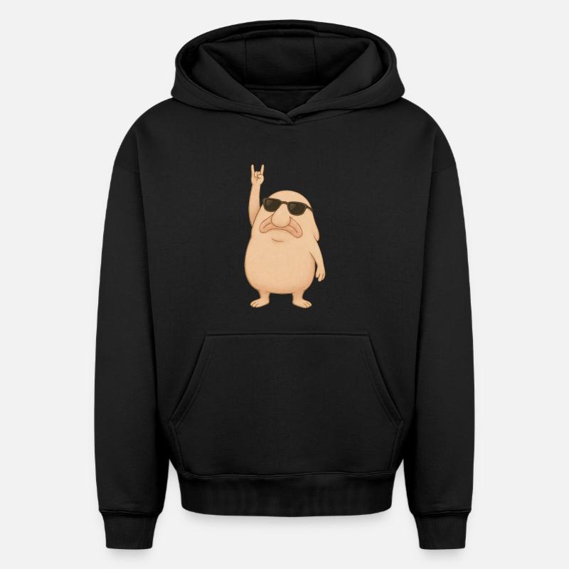 Rochers Blobfish - Sweat à capuche unisexe oversize épais SPREAD - noir