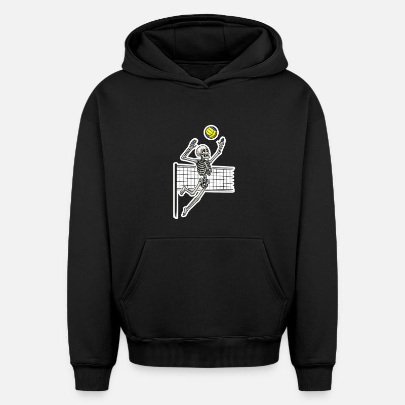 Squelette de volley-ball Spike - Sweat à capuche unisexe oversize épais SPREAD - noir