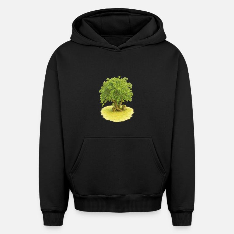 Arbre de vie - Sweat à capuche unisexe oversize épais SPREAD - noir