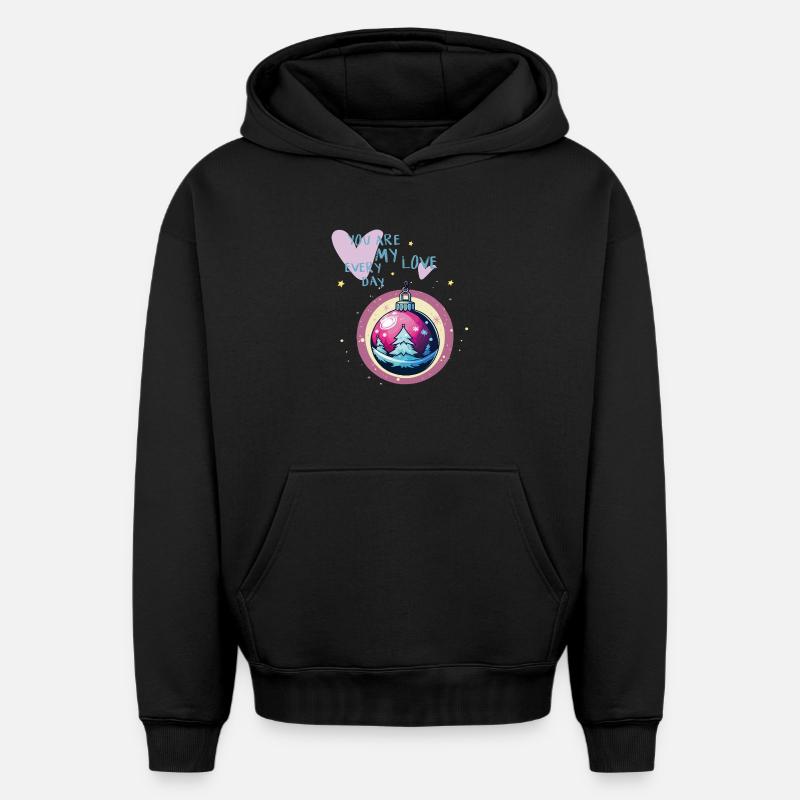 Weihnachtskugel Liebe  - Oversized Heavyweight Unisex Hoodie - Schwarz