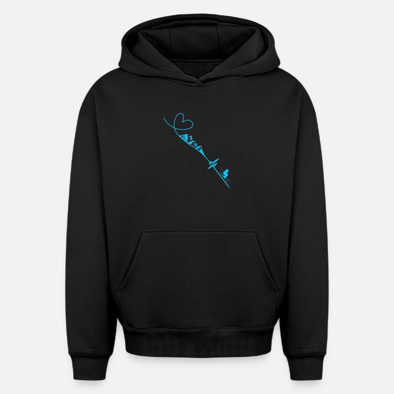 Skieur - Sweat à capuche unisexe oversize épais SPREAD - noir