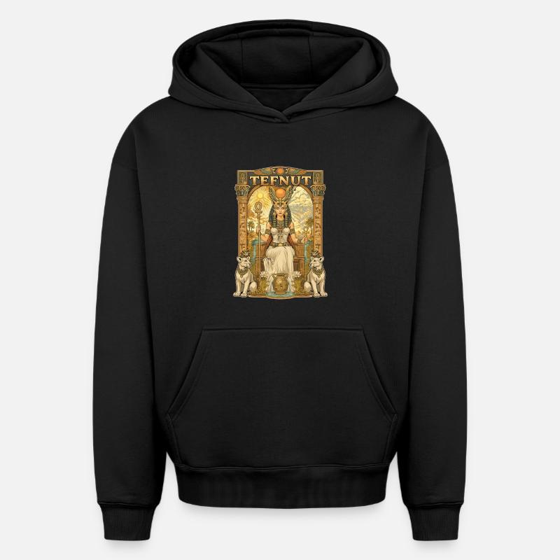 TEFNUT-Thron - Oversized Heavyweight Unisex Hoodie - Schwarz