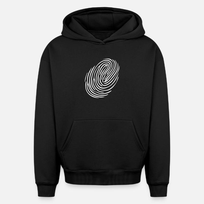 Finger empreinte empreinte digitale - Sweat à capuche unisexe oversize épais SPREAD - noir