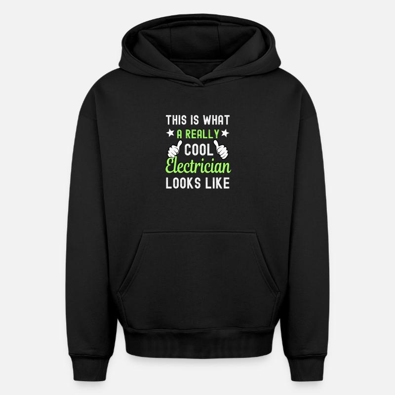 Électriciene électriciene - Sweat à capuche unisexe oversize épais SPREAD - noir