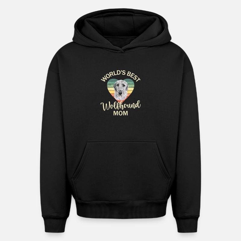 Lévrier irlandais - Sweat à capuche unisexe oversize épais SPREAD - noir
