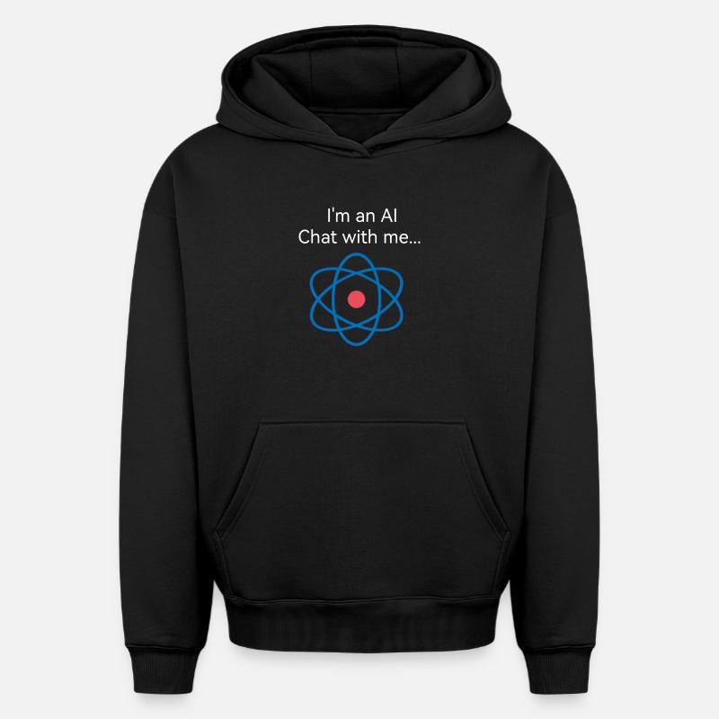 AI Chat - Oversized Heavyweight Unisex Hoodie - Schwarz