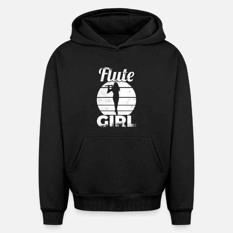 Flûtiste - Sweat à capuche unisexe oversize épais SPREAD - noir