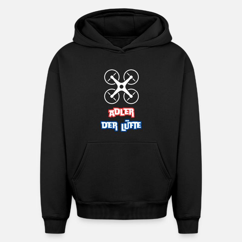 Aigle du ciel - Sweat à capuche unisexe oversize épais SPREAD - noir