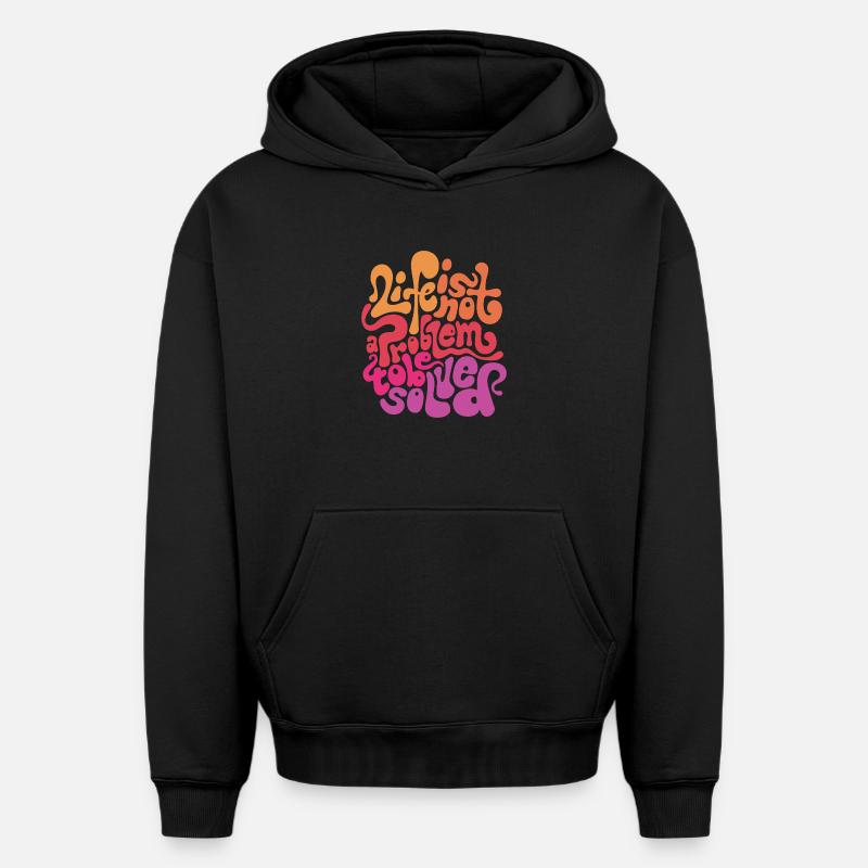 Verbiage psychédélique - Sweat à capuche unisexe oversize épais SPREAD - noir