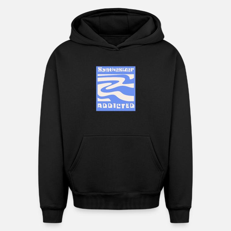 Synthesizer addicted Synth Modular - Oversized Heavyweight Unisex Hoodie - Schwarz