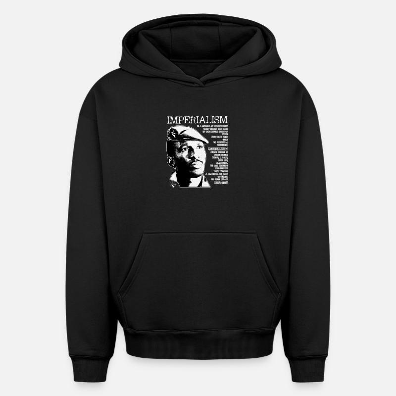 Thomas Sankara : l’impérialisme - Sweat à capuche unisexe oversize épais SPREAD - noir