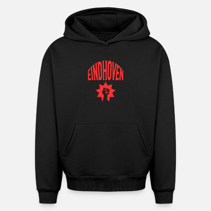 Eindhoven - Sweat à capuche unisexe oversize épais SPREAD - noir