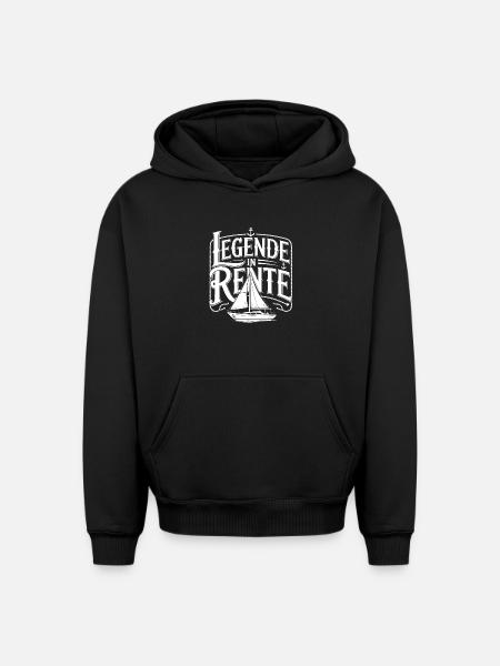Retirement Legend Sailing Motif - Oversized Heavyweight Unisex Hoodie - black