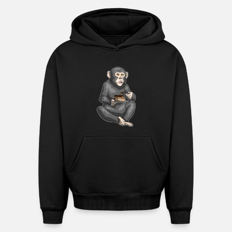 Gâteau de singe - Sweat à capuche unisexe oversize épais SPREAD - noir