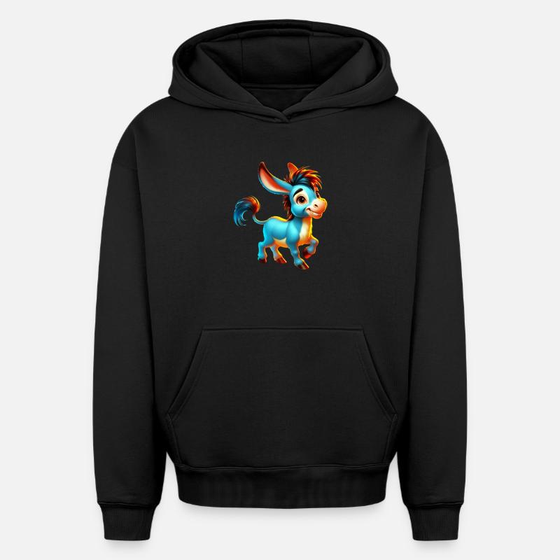 Mule âne - Sweat à capuche unisexe oversize épais SPREAD - noir