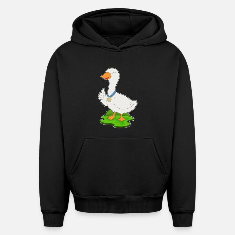 Médaille du canard - Sweat à capuche unisexe oversize épais SPREAD - noir