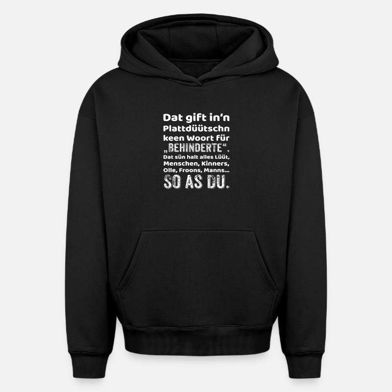 Faible provocation allemande Inclusion - Sweat à capuche unisexe oversize épais SPREAD - noir