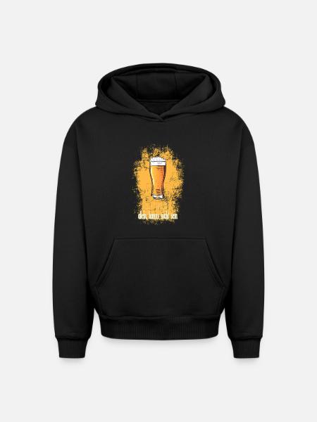 Beer Glass Saying - Oversized Heavyweight Unisex Hoodie - black