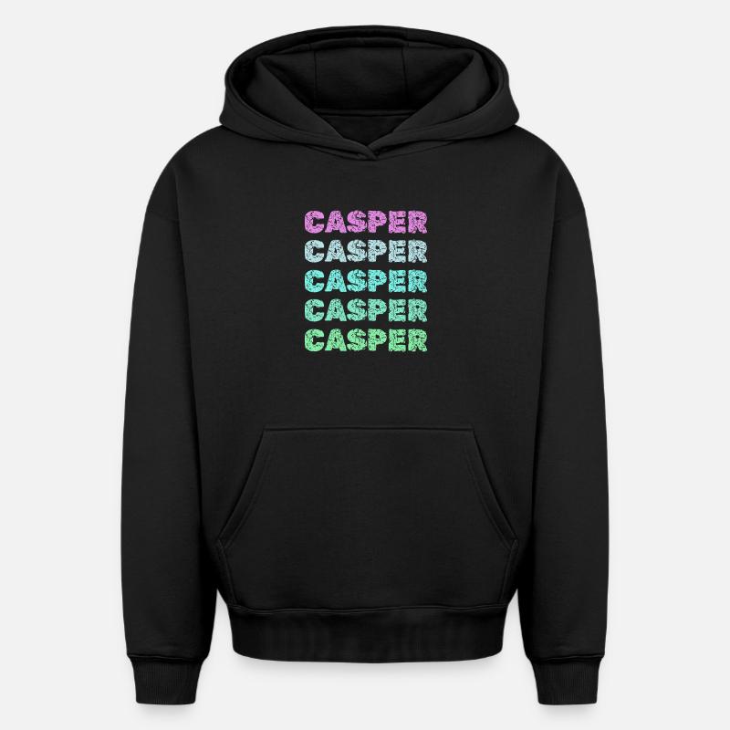 Casper comme nom - Sweat à capuche unisexe oversize épais SPREAD - noir