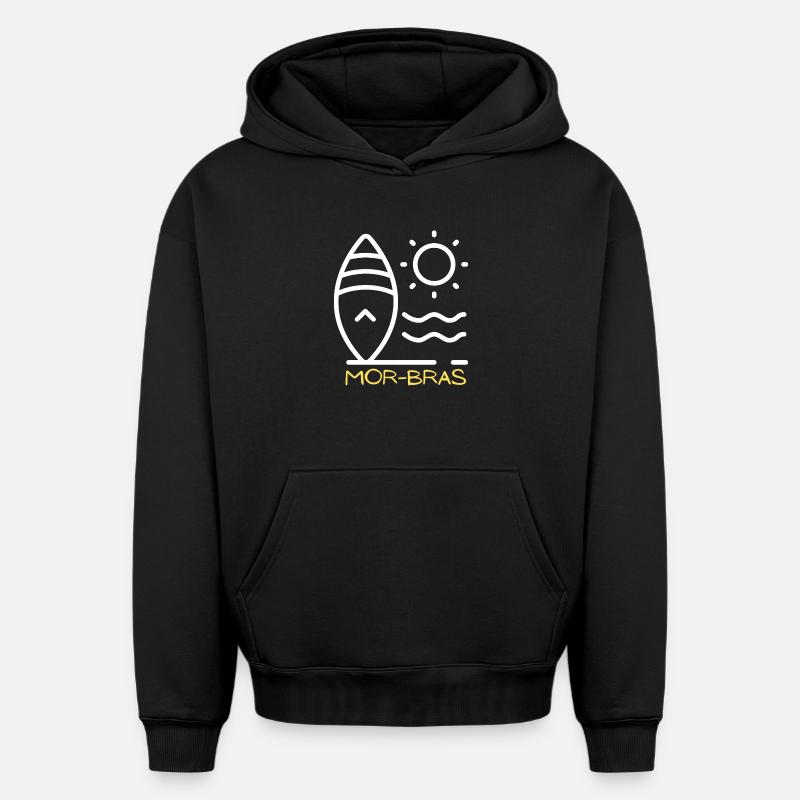 Mor Bras - Sweat à capuche unisexe oversize épais SPREAD - noir