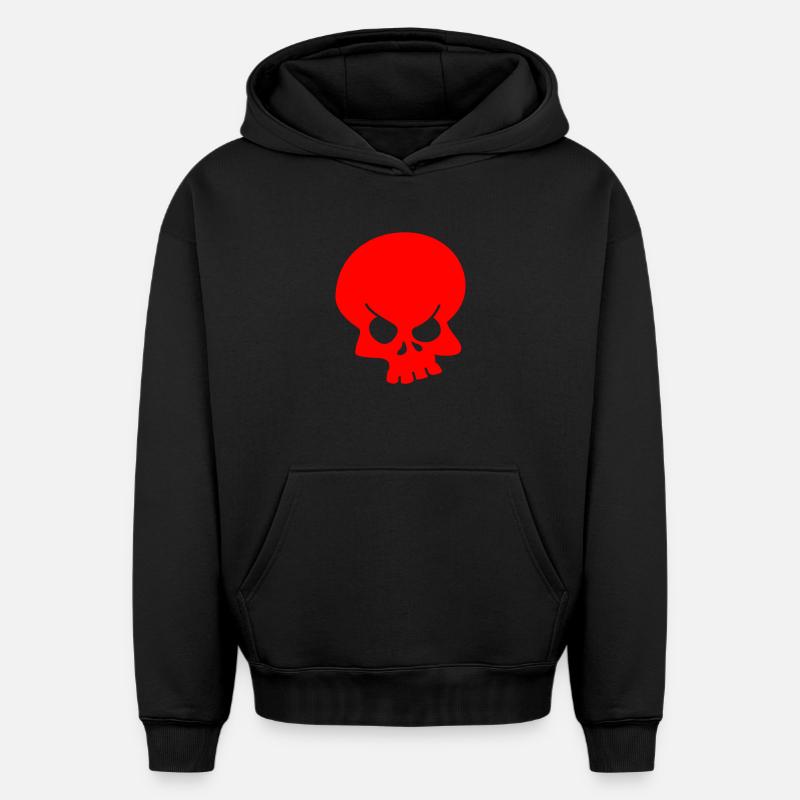 Crâne - Sweat à capuche unisexe oversize épais SPREAD - noir