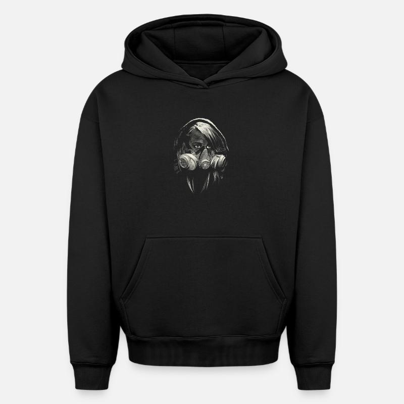 graffiti - Sweat à capuche unisexe oversize épais SPREAD - noir