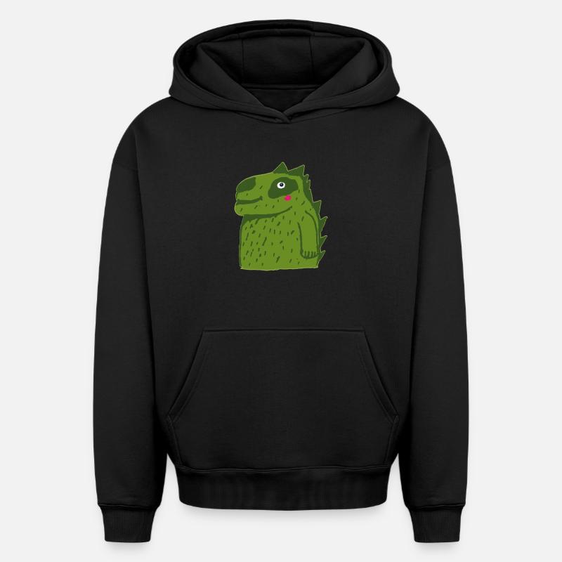 petit crocodile mignon - Sweat à capuche unisexe oversize épais SPREAD - noir