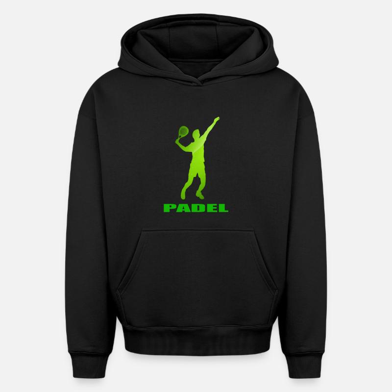 Padel - Sweat à capuche unisexe oversize épais SPREAD - noir